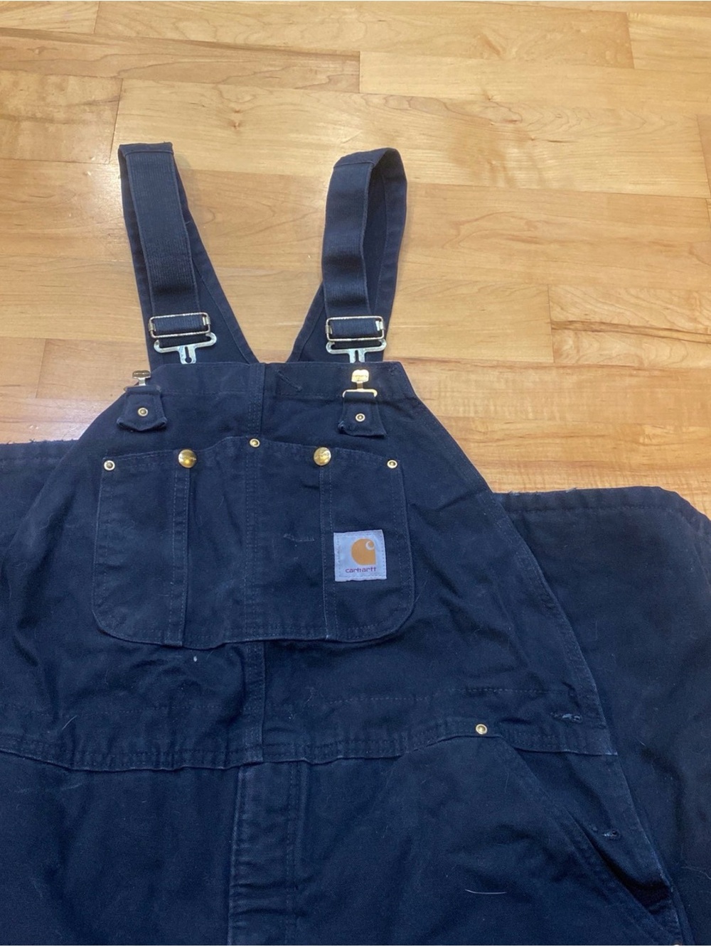 Made in USA Blue Carhartt Overalls size 44x30 Double Knees. In great condition